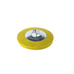 Unitized Finishing Disc - Dished - Non Woven 180Grit Red 100mm Dia M14 x 2 Mount- Carded 